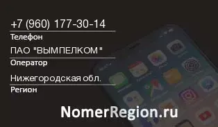 Кто звонил с 9601773014 - регион и оператор